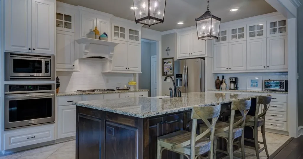 Authentic Spanish-style kitchen featuring terracotta tiles and vibrant colors